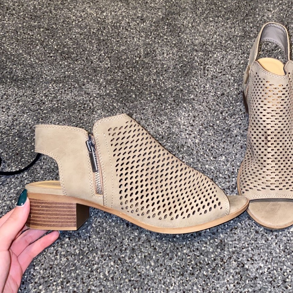 heeled peep-toe booties